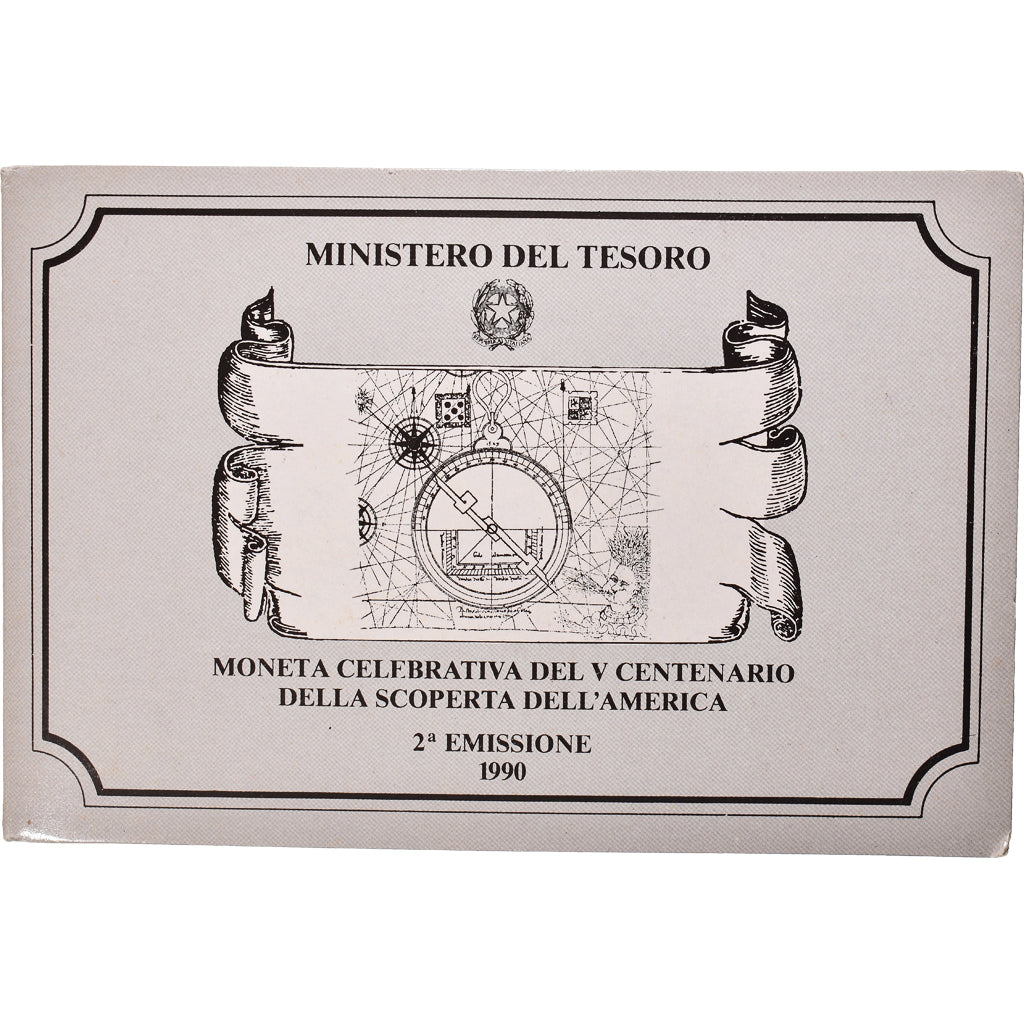 Coin, Italy, 500 Lire, 1990, Christophe Colomb.FDC, MS(65-70), Silver, KM:140
