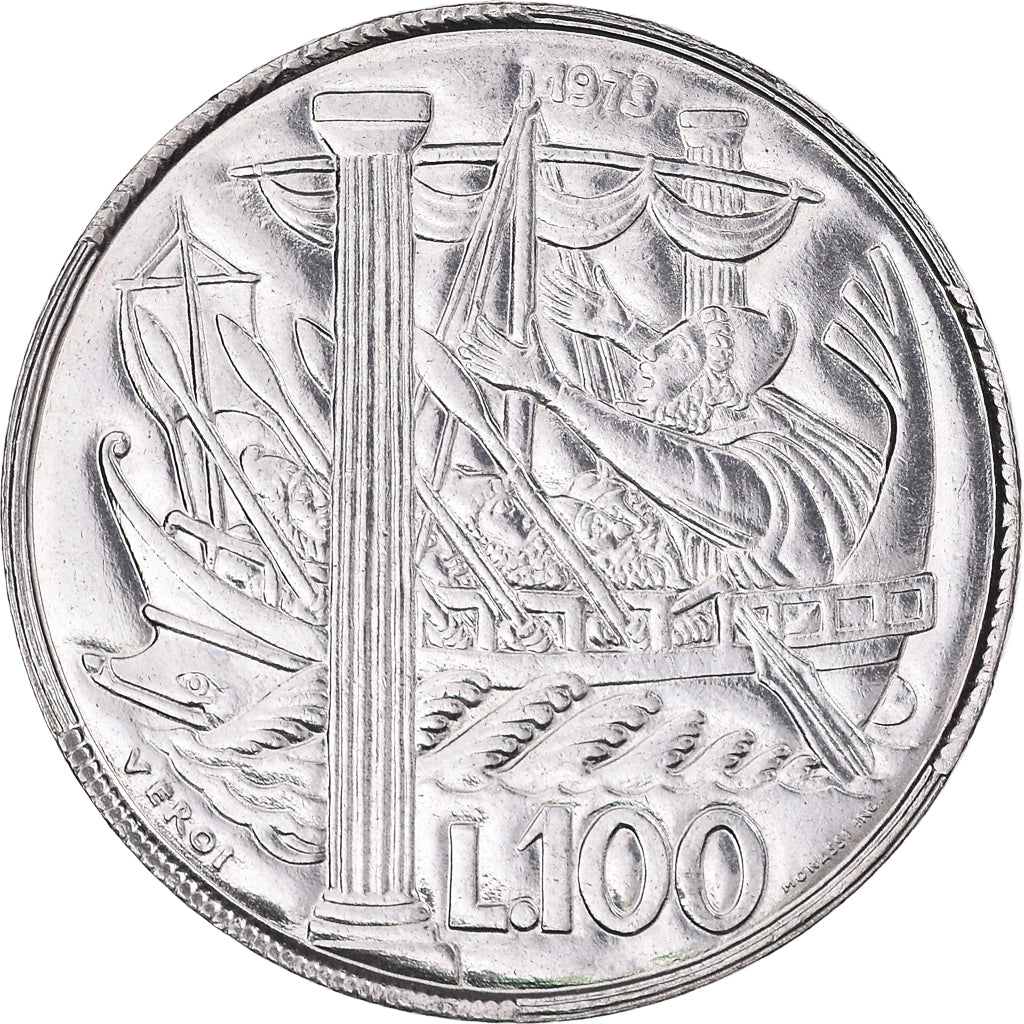 Coin, San Marino, 100 Lire, 1973, AU(55-58), Steel, KM:28