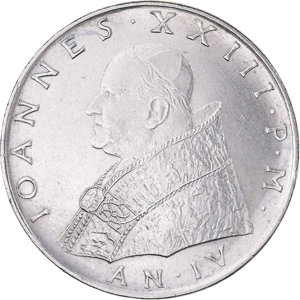 Coin, VATICAN CITY, John XXIII, 100 Lire, 1962, AU(50-53), Stainless Steel
