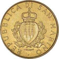 Coin, San Marino, 200 Lire, 1987, VF(20-25), Aluminum-Bronze, KM:208
