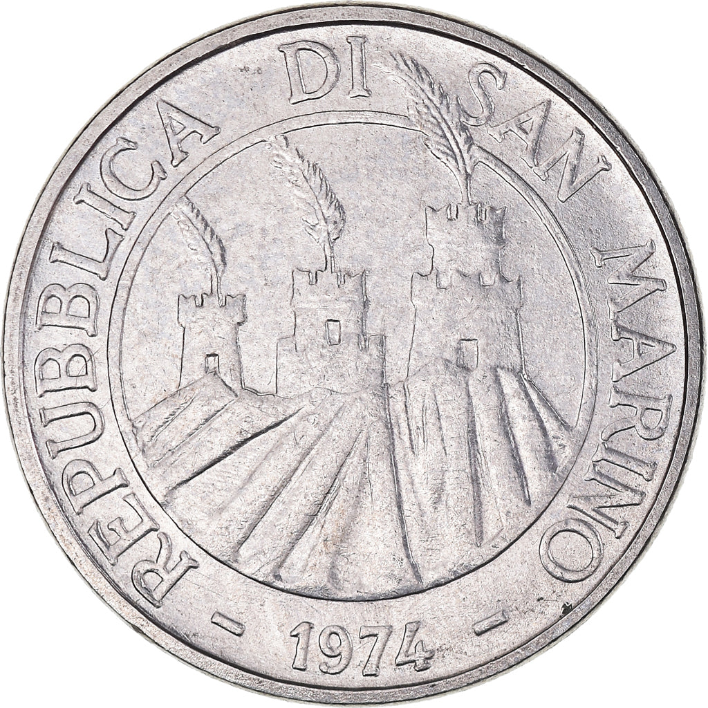 Coin, San Marino, 50 Lire, 1974, Rome, AU(50-53), Steel, KM:35