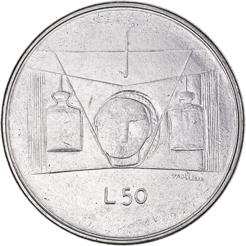 Monnaie, Saint Marin , 50 Lire, 1976, Rome, TTB, Acier, KM:56