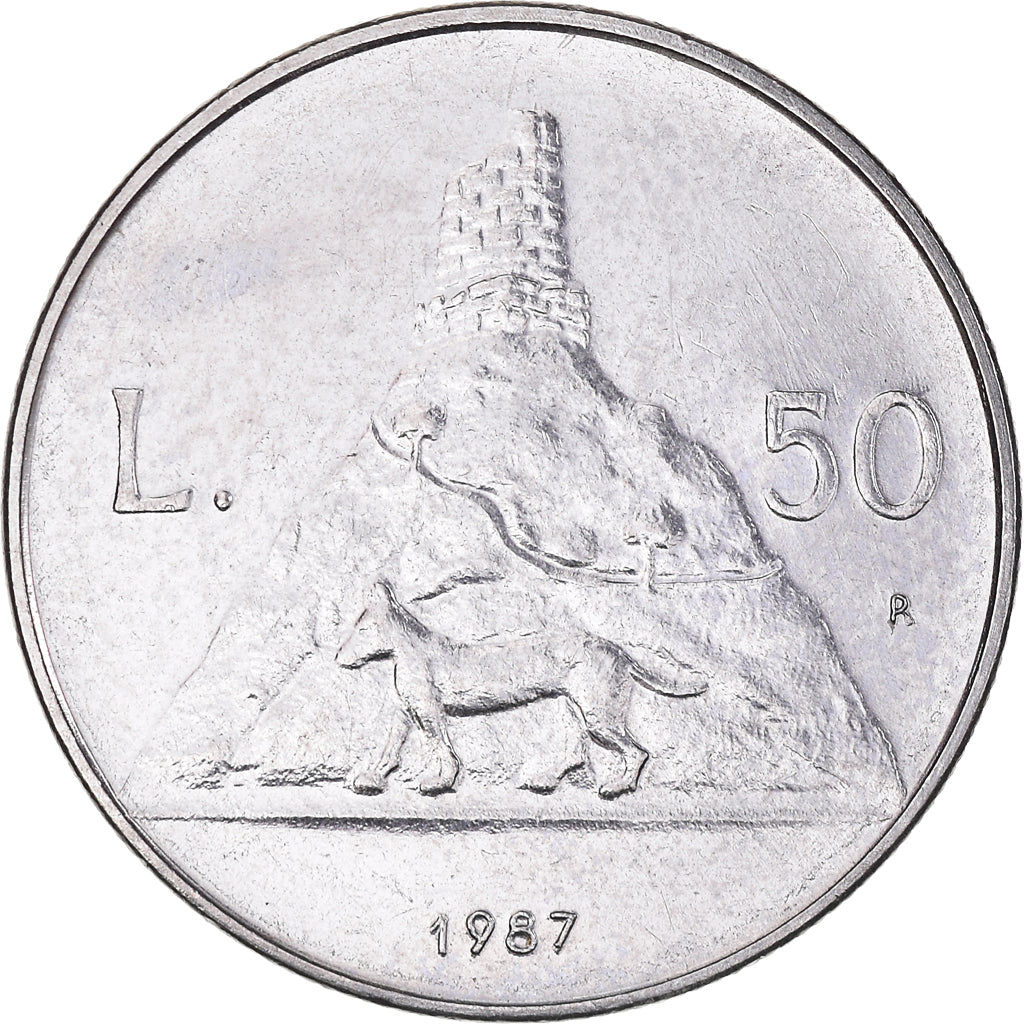 Monnaie, Saint Marin , 50 Lire, 1987, Rome, TTB, Acier, KM:206