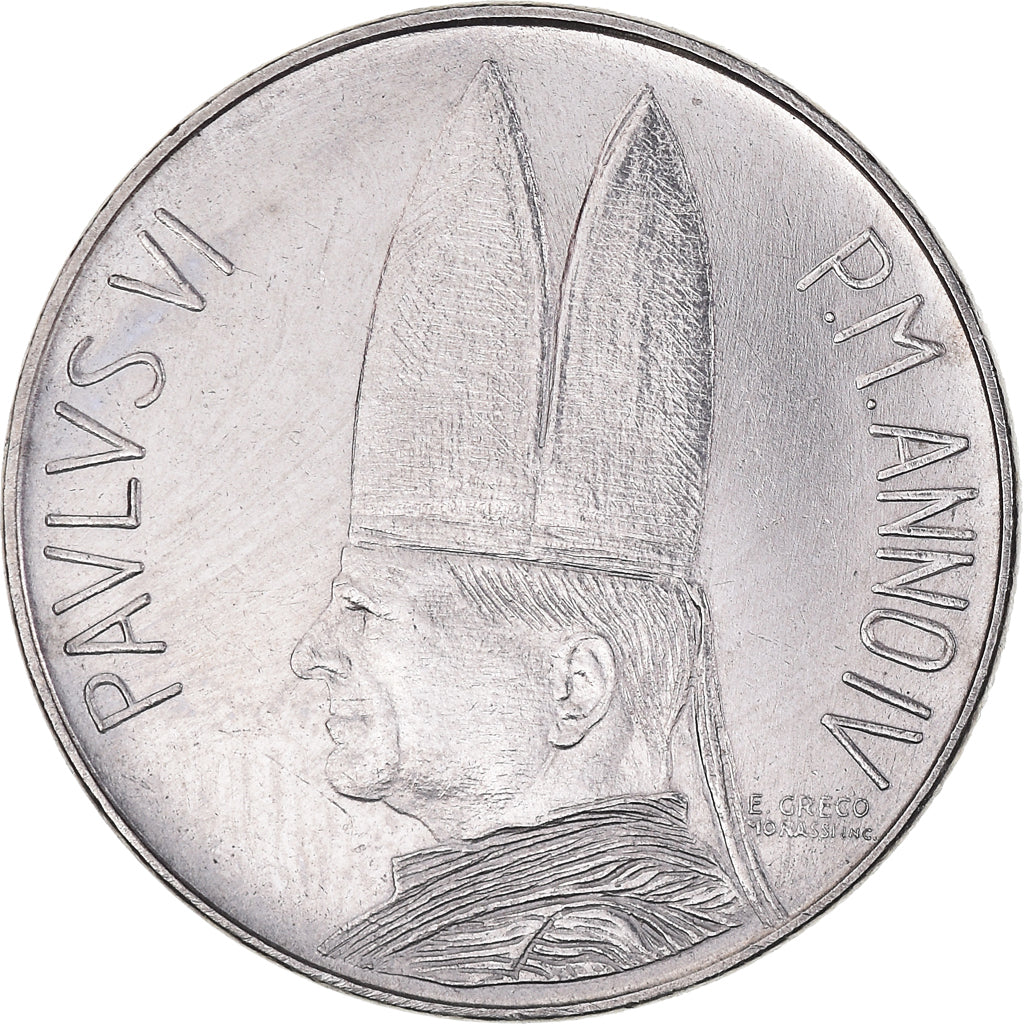 Monnaie, Cité du Vatican, Paul VI, 50 Lire, 1966, TTB+, Acier inoxydable, KM:89