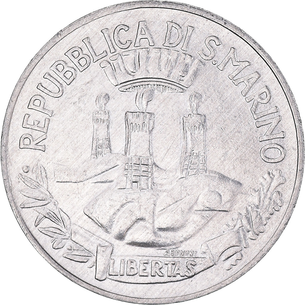 Coin, San Marino, 5 Lire, 1982, Rome, AU(50-53), Aluminum, KM:133