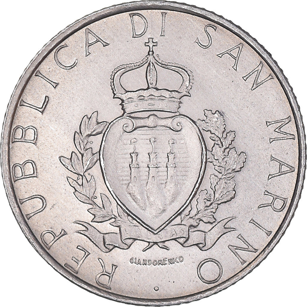 Moneta, San Marino, 2 Lire, 1987, Rome, AU(50-53), Aluminium, KM:202