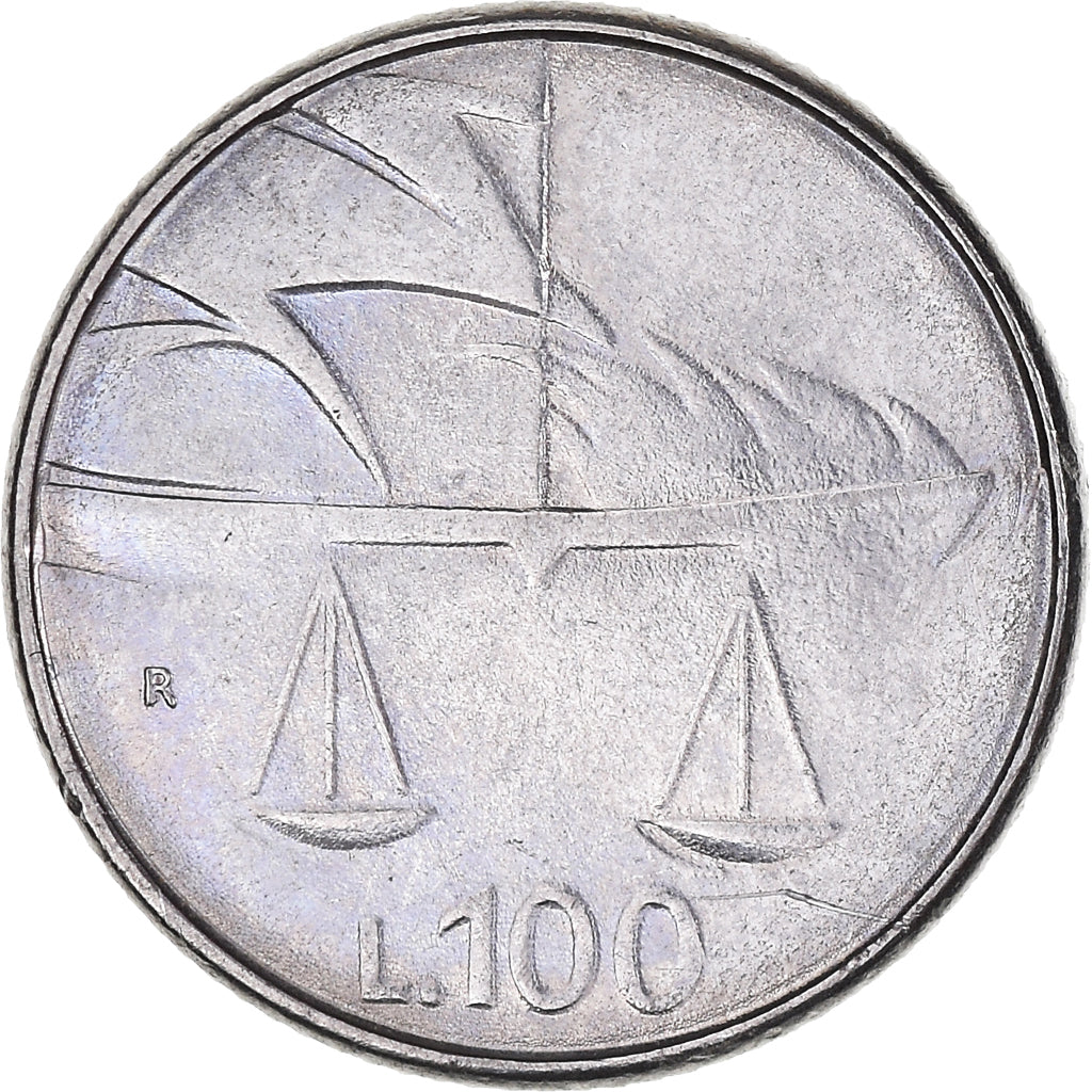 Munten, San Marino, 100 Lire, 1990, Rome, FR+, Staal, KM:254