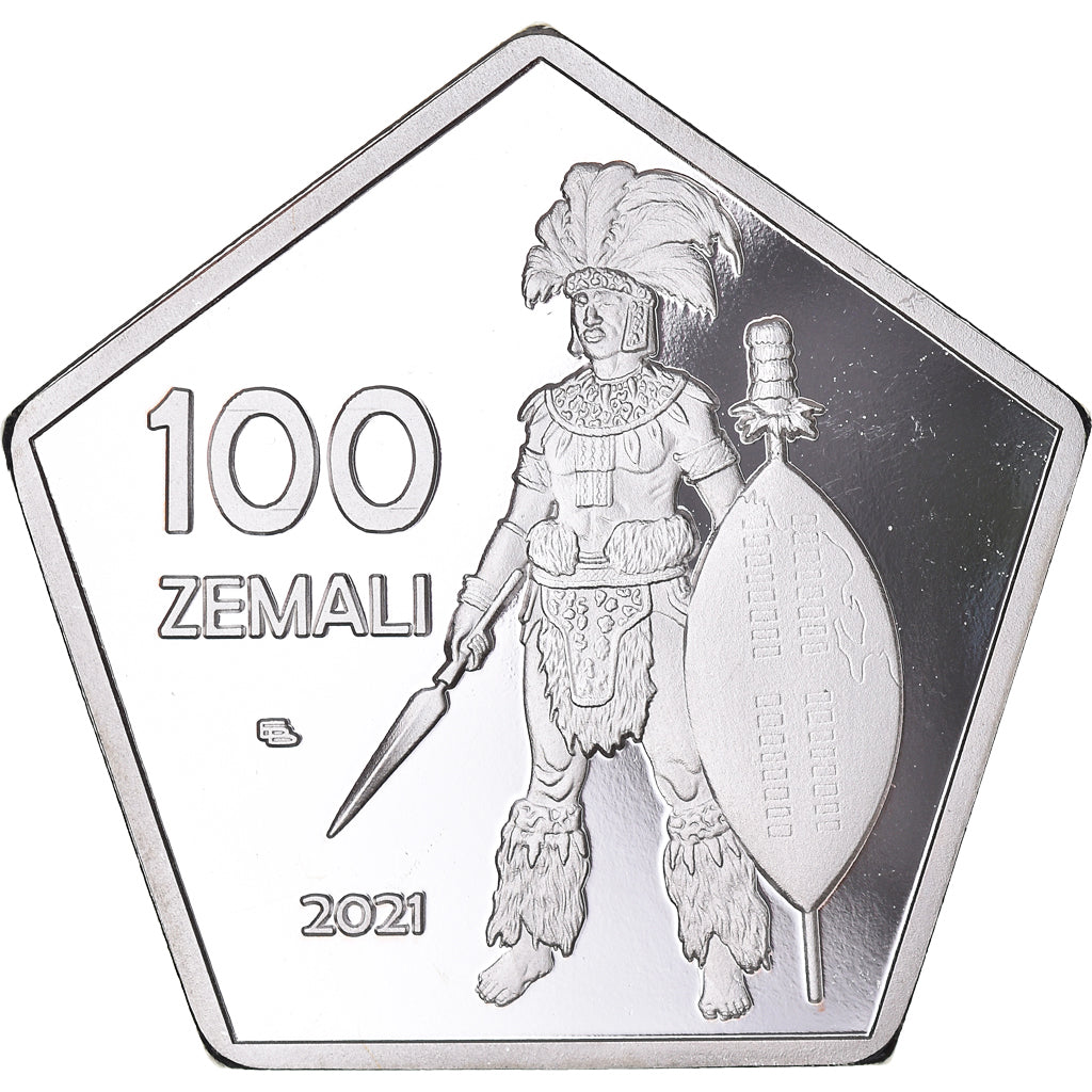 Coin, South Africa, Kwa Zulu.BE. Monnaie de fantaisie, 100 Zemali, 2021