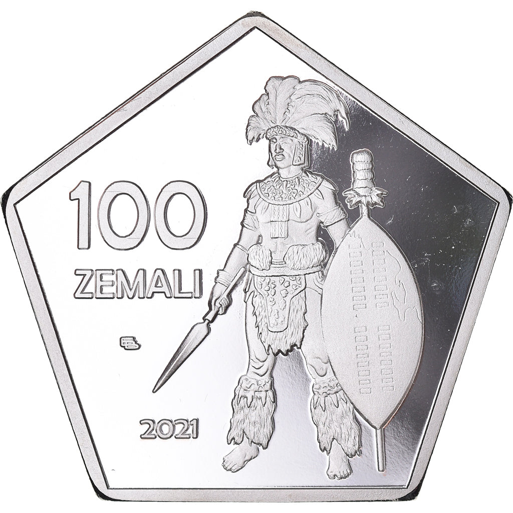 Coin, South Africa, Kwa Zulu.BE. Monnaie de fantaisie, 100 Zemali, 2021