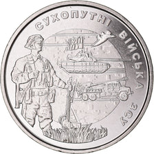 Coin, Ukraine, 10 Roubles, 2021, Forces terrestres ukrainiennes, MS(63), Zinc