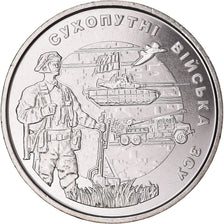 Coin, Ukraine, 10 Roubles, 2021, Forces terrestres ukrainiennes, MS(63), Zinc