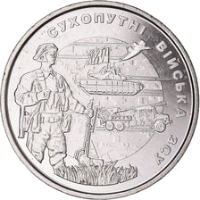 Coin, Ukraine, 10 Roubles, 2021, Forces terrestres ukrainiennes, MS(63), Zinc