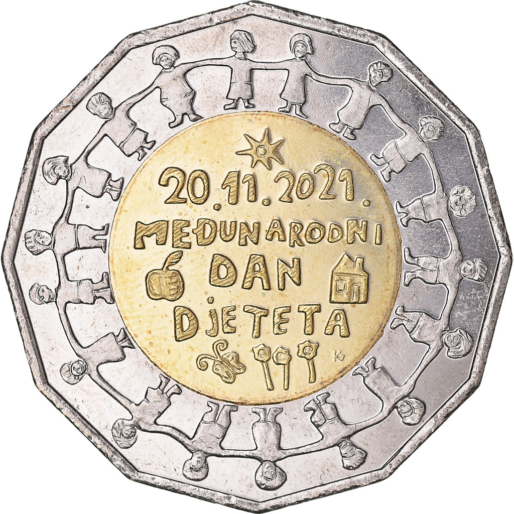 Coin, Croatia, 25 Kuna, 2021, Journée mondiale des enfants, MS(63)
