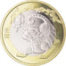 Coin, China, 10 Yüan, 2022, Année du Tigre, MS(63), Bi-Metallic