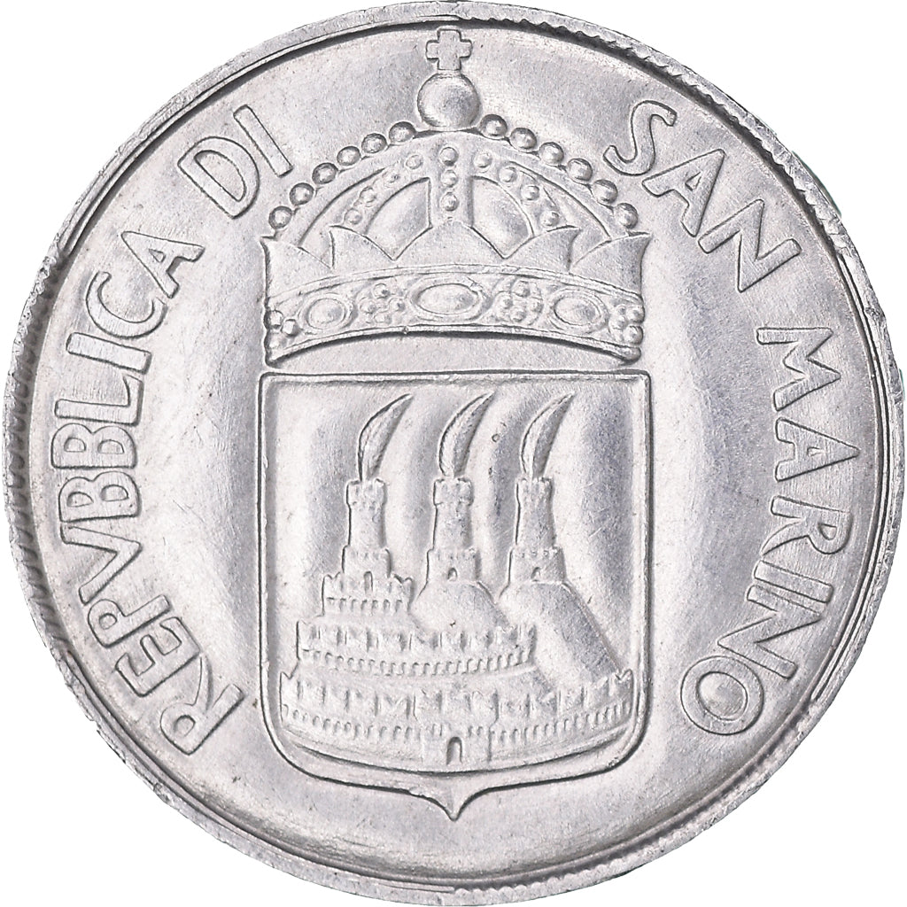 Coin, San Marino, Lira, 1973, Rome, AU(50-53), Aluminum, KM:22