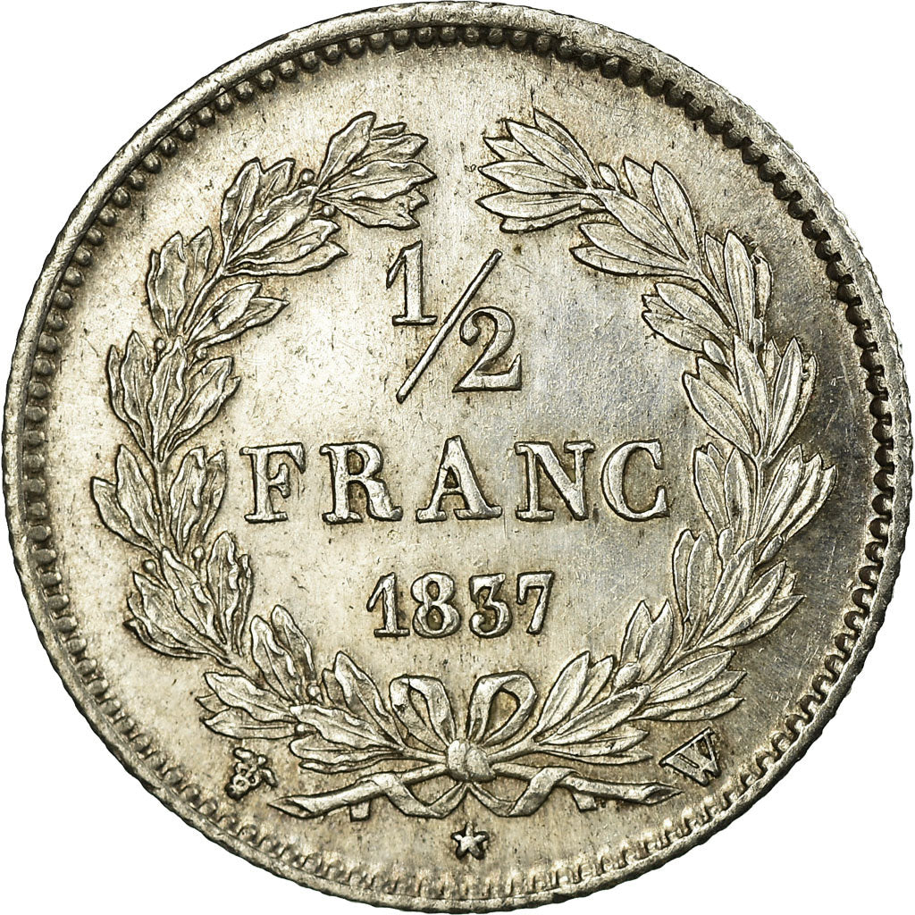 France, Louis-Philippe Ier, 1/2 Franc, 1837, Lille, Argent, SUP, Gadoury:408