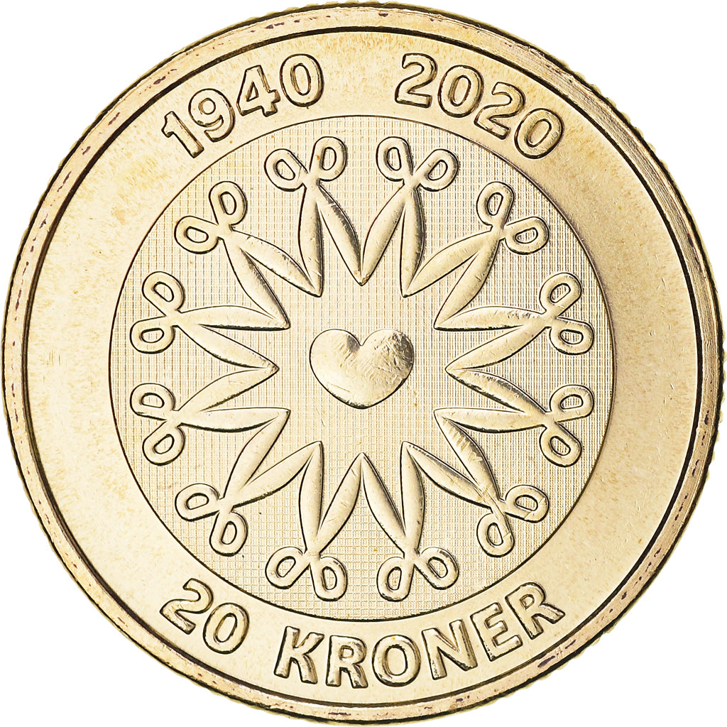 Monnaie, Danemark, 20 Kroner, 2020, Anniversaire de la reine Margrethe II, SPL
