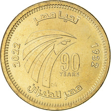 Coin, Egypt, 50 Piastres, 2022, 90th Anniversary - Egypt Air, MS(63), Acier