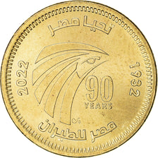 Coin, Egypt, 50 Piastres, 2022, 90th Anniversary - Egypt Air, MS(63), Acier