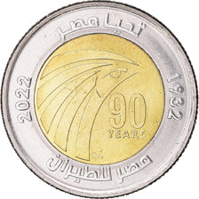 Coin, Egypt, Pound, 2022, 90th Anniversary - Egypt Air, MS(63), Bi-Metallic