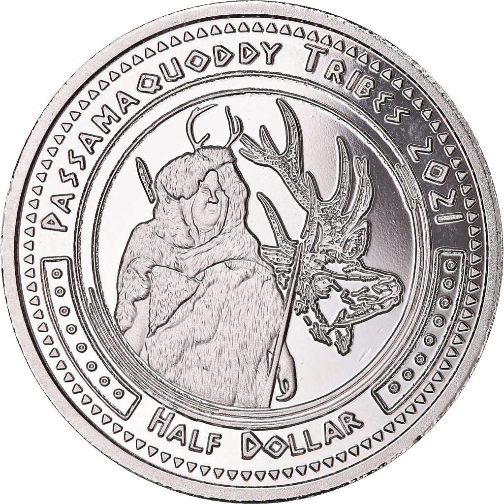 Coin, United States, Half Dollar, 2021, U.S. Mint, Passamaquoddy tribes.BE.