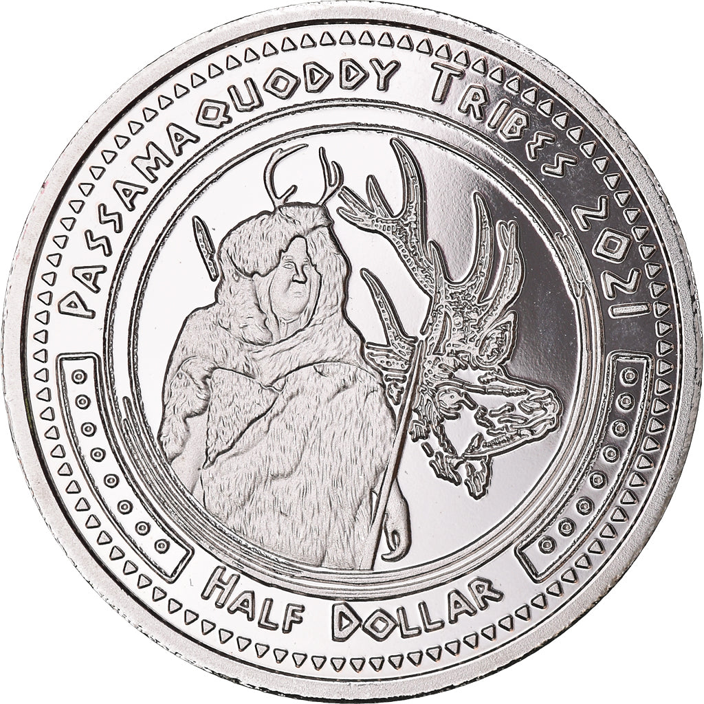 Coin, United States, Half Dollar, 2021, U.S. Mint, Passamaquoddy tribes.BE.