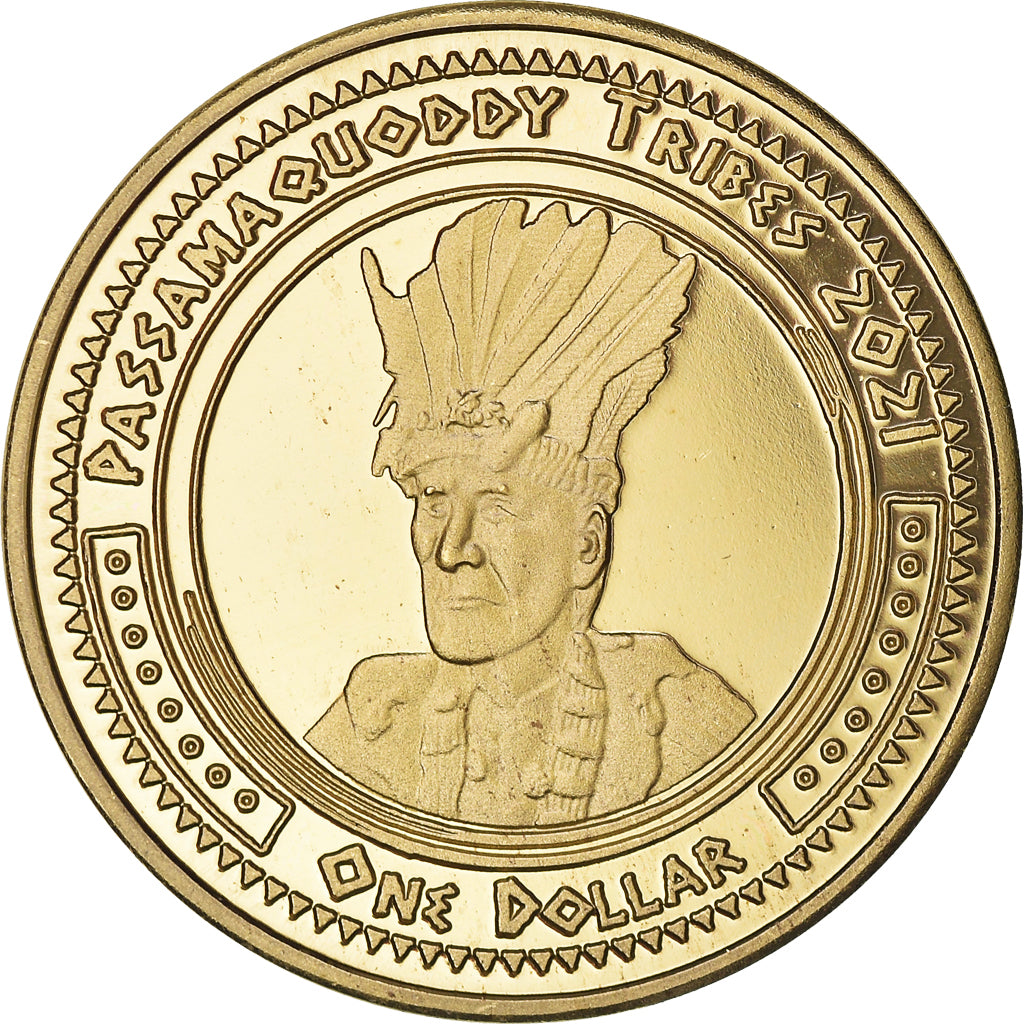 Moneta, Stati Uniti, Dollar, 2021, U.S. Mint, Passamaquoddy tribes.BE. Fantasy