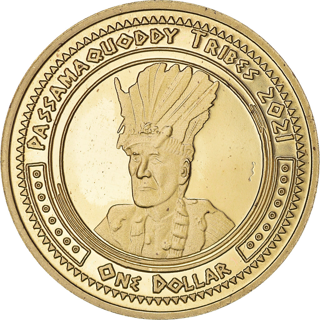 Coin, United States, Dollar, 2021, U.S. Mint, Passamaquoddy tribes.BE. Fantasy