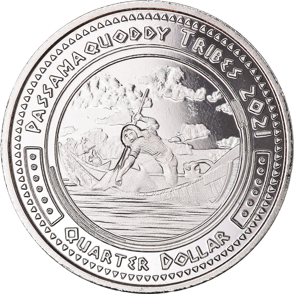 Coin, United States, Quarter, 2021, U.S. Mint, Passamaquoddy tribes.BE. Fantasy