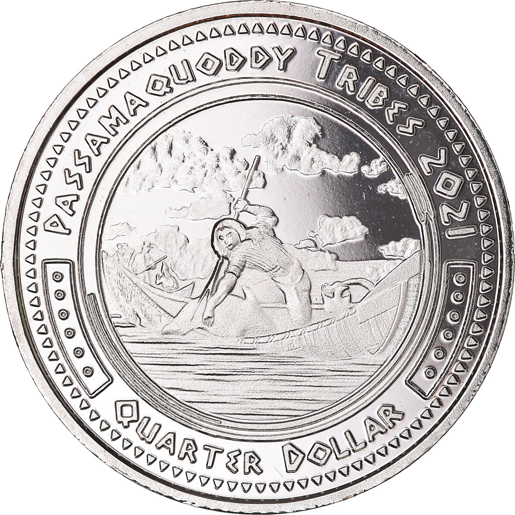 Coin, United States, Quarter, 2021, U.S. Mint, Passamaquoddy tribes.BE. Fantasy