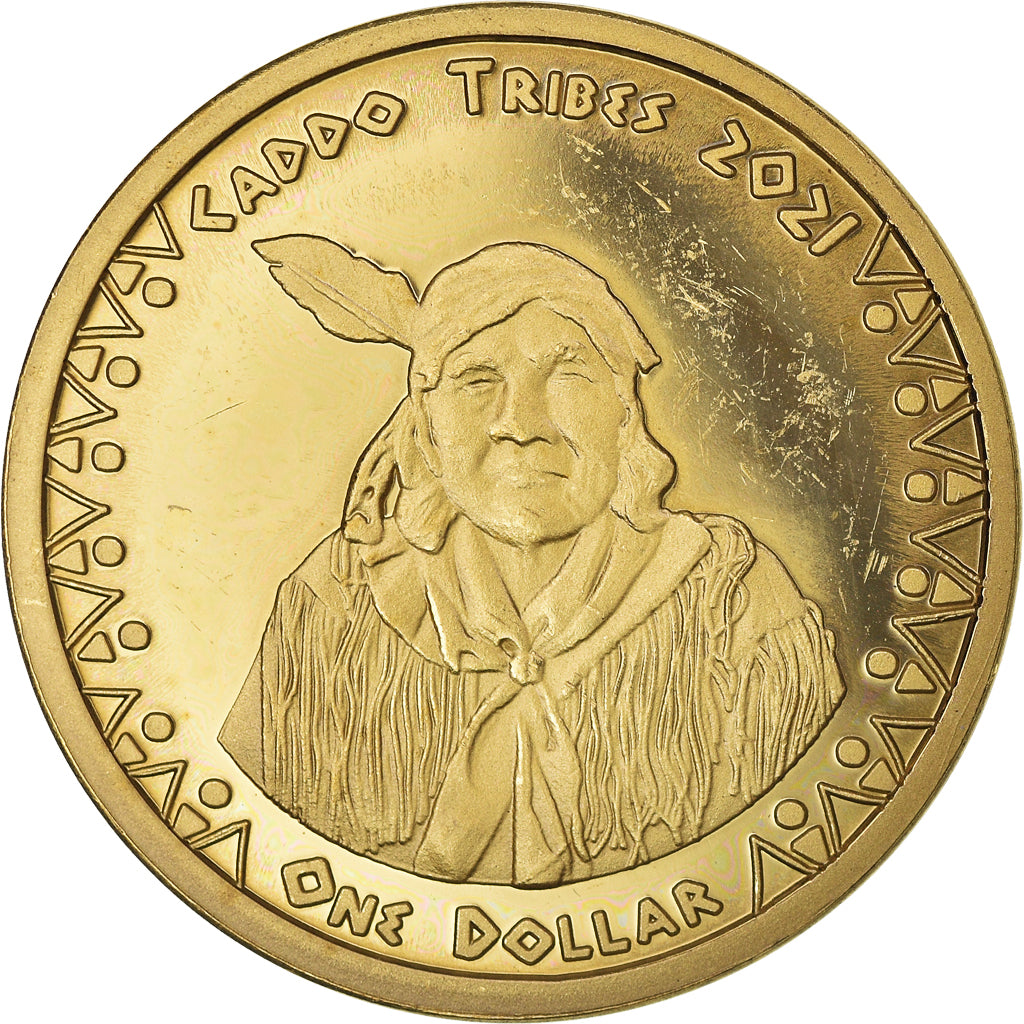 Coin, United States, Dollar, 2021, U.S. Mint, Caddo Tribes.BE.Monnaie de