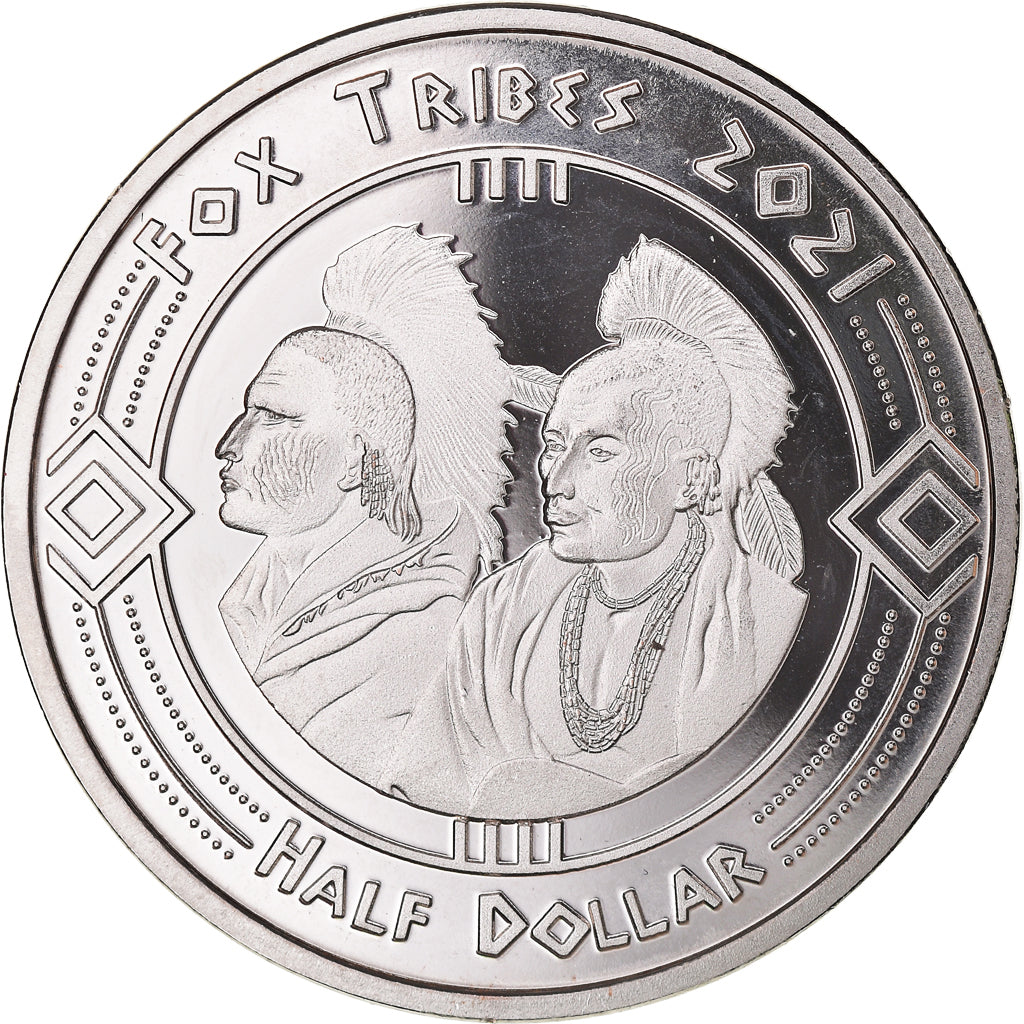 Coin, United States, Half Dollar, 2021, U.S. Mint, Fox tribes.BE.Fantasy items