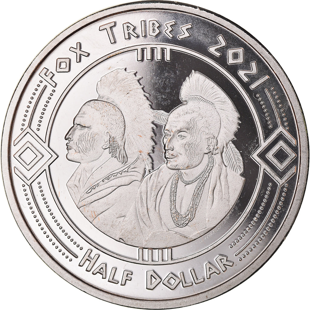 Coin, United States, Half Dollar, 2021, U.S. Mint, Fox tribes.BE.Fantasy items