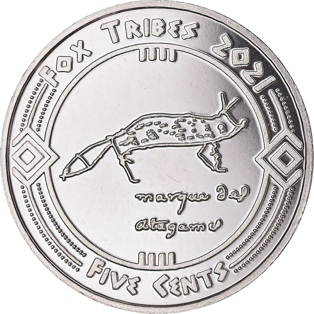 Coin, United States, 5 Cents, 2021, U.S. Mint, Fox tribes.BE.Fantasy items