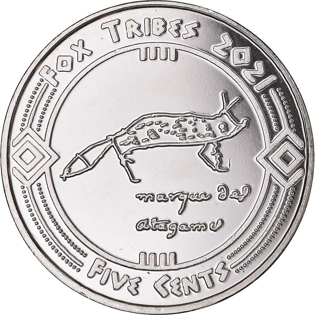 Coin, United States, 5 Cents, 2021, U.S. Mint, Fox tribes.BE.Fantasy items