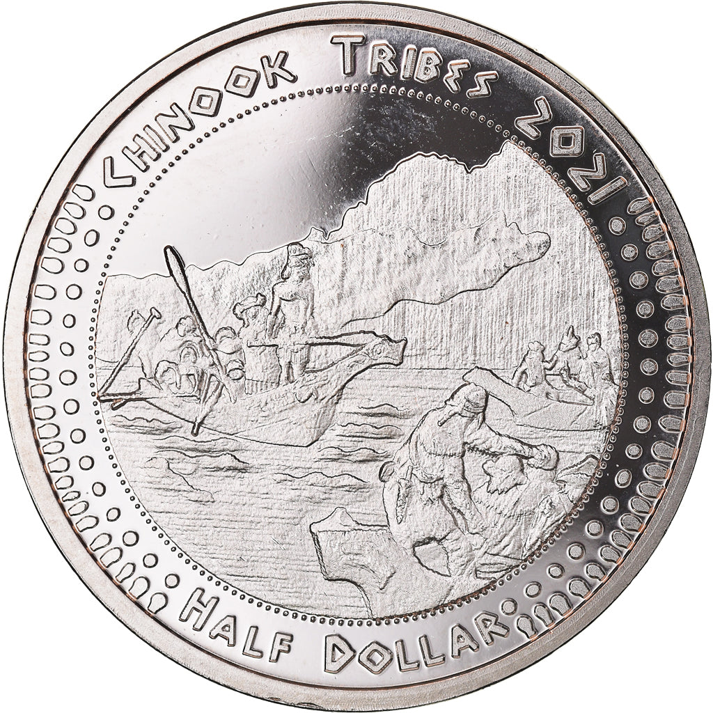 Coin, United States, Half Dollar, 2021, U.S. Mint, Chinook tribes.BE. Monnaie de