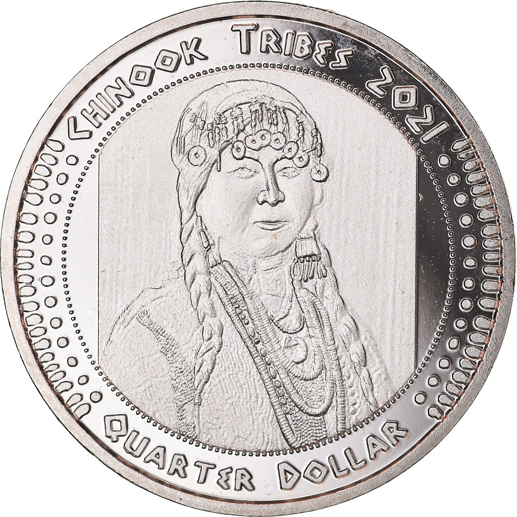 Moeda, Estados Unidos da América, Quarter, 2021, U.S. Mint, Chinook tribes.BE.