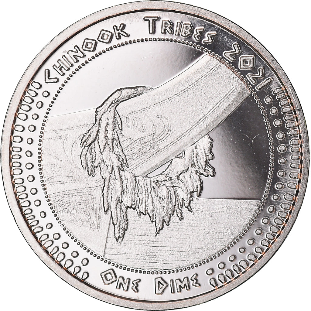Moneta, USA, Dime, 2021, U.S. Mint, Chinook tribes.BE. Monnaie de fantaisie