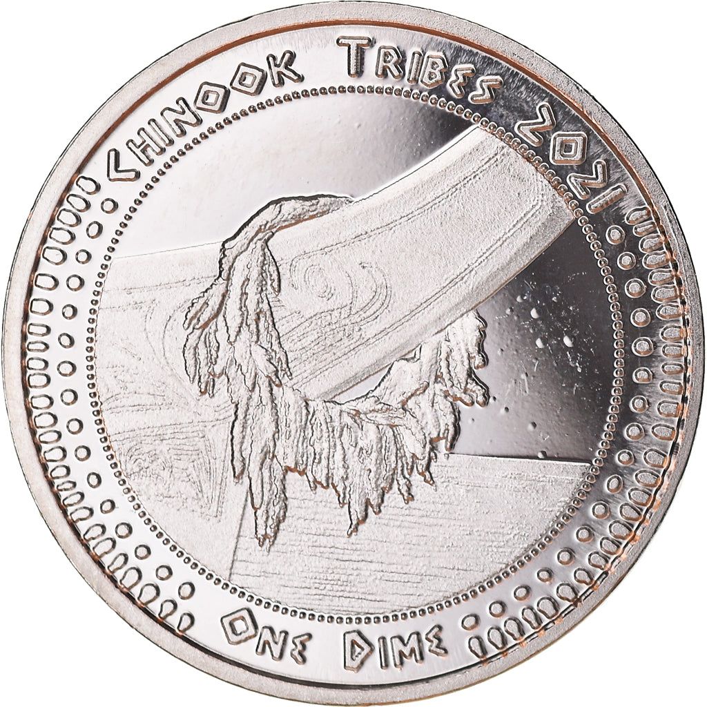 Coin, United States, Dime, 2021, U.S. Mint, Chinook tribes.BE. Monnaie de