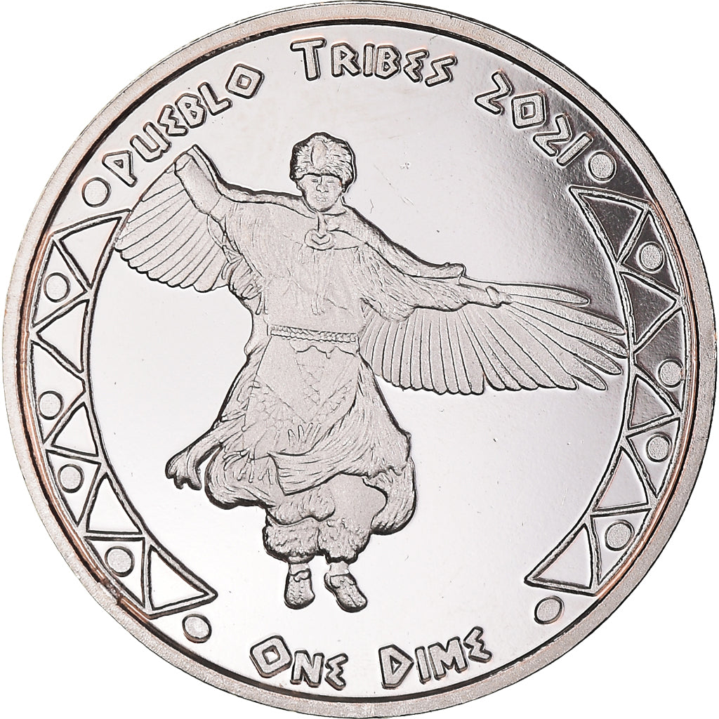 Coin, United States, Dime, 2021, U.S. Mint, Pueblo tribes.BE.Monnaie de
