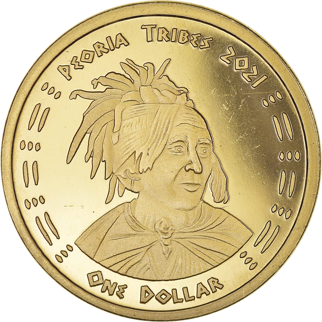 Monnaie, États-Unis, Dollar, 2021, U.S. Mint, Peoria tribes.BE.Fantasy items