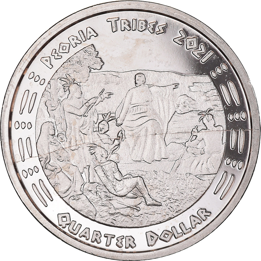 Monnaie, États-Unis, quarter dollar, 2021, U.S. Mint, Peoria tribes.BE.Fantasy