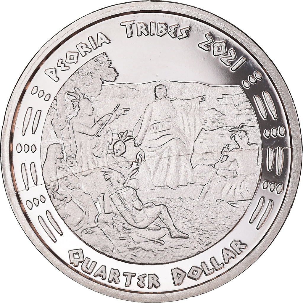 Moneta, Stati Uniti, quarter dollar, 2021, U.S. Mint, Peoria tribes.BE.Fantasy