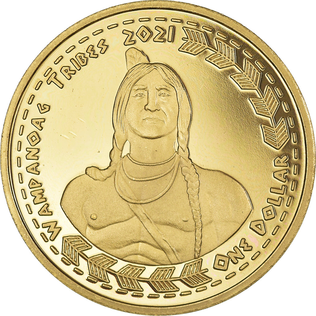 Coin, United States, Dollar, 2021, U.S. Mint, Wampanoag tribes BE.Fantasy items