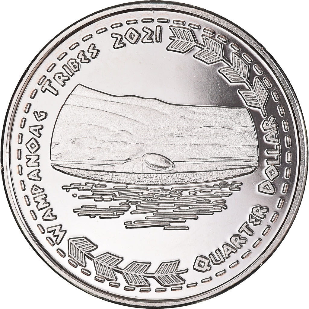 Coin, United States, quarter dollar, 2021, U.S. Mint, Wampanoag tribes