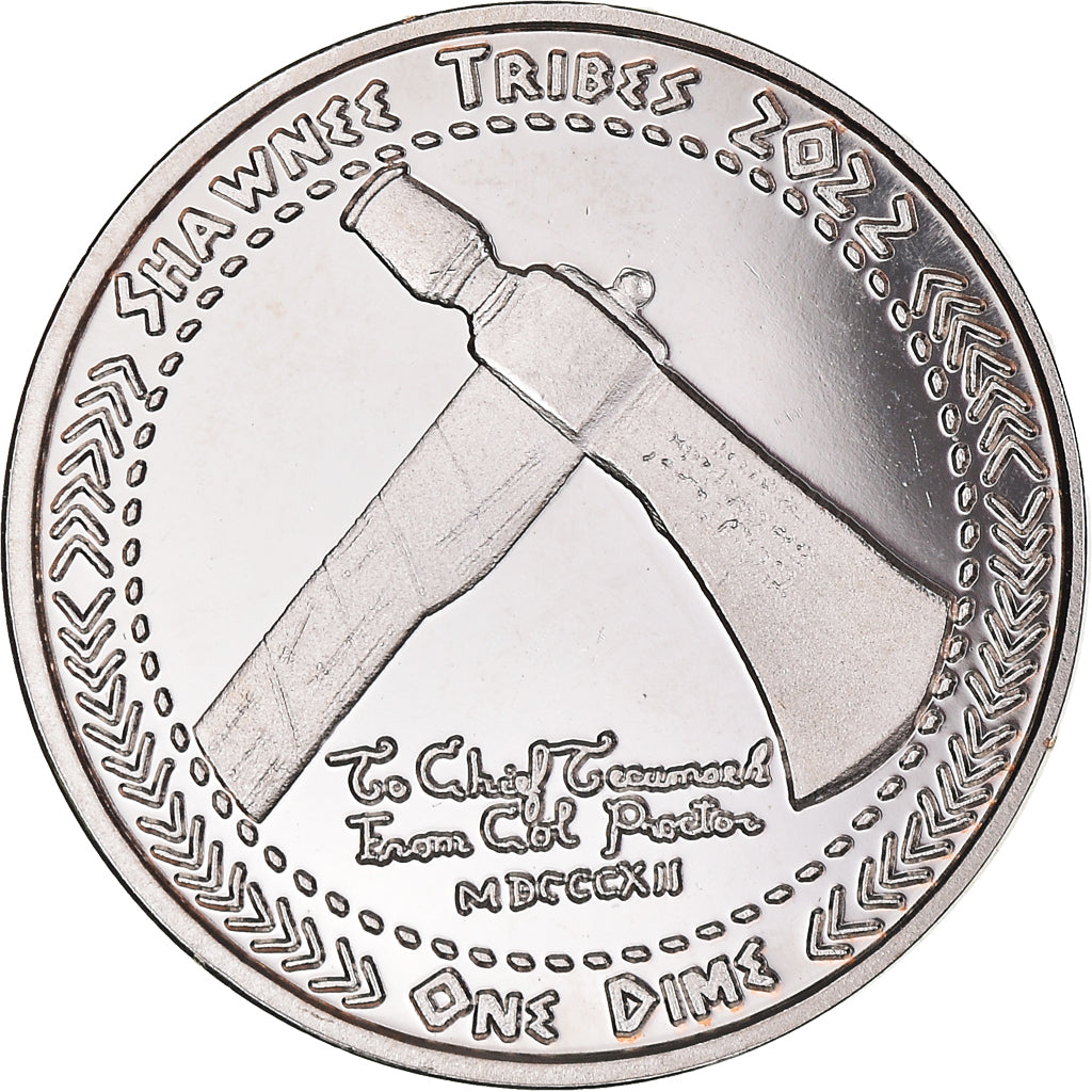 Coin, United States, Dime, 2022, U.S. Mint, Shawnee tribes.BE.Monnaie de