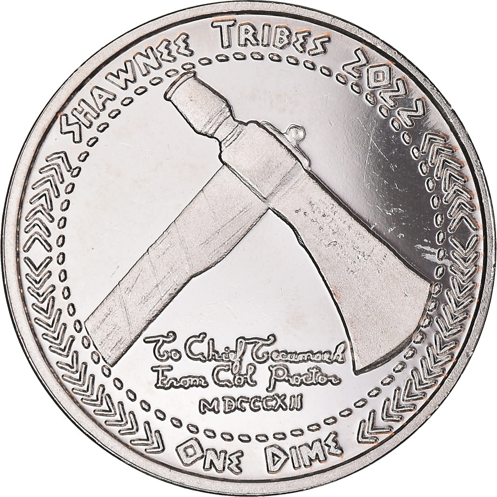 Moneta, Stati Uniti, Dime, 2022, U.S. Mint, Shawnee tribes.BE.Monnaie de