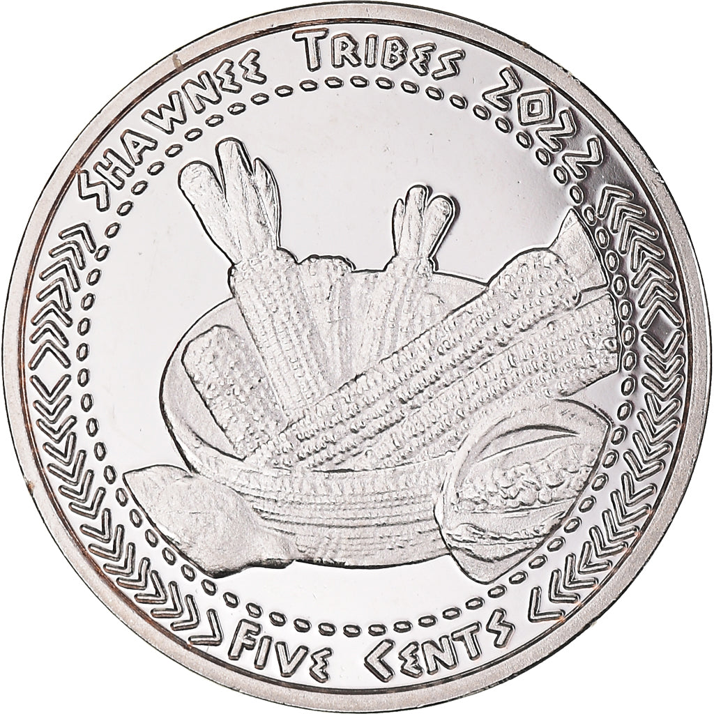 Moeda, Estados Unidos da América, 5 Cents, 2022, U.S. Mint, Shawnee
