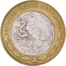 Moneda, México, 10 Nuevo Pesos, 1993, Mexico City, BC+, Bimetálico, KM:553