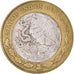 Moneda, México, 10 Nuevo Pesos, 1993, Mexico City, BC+, Bimetálico, KM:553